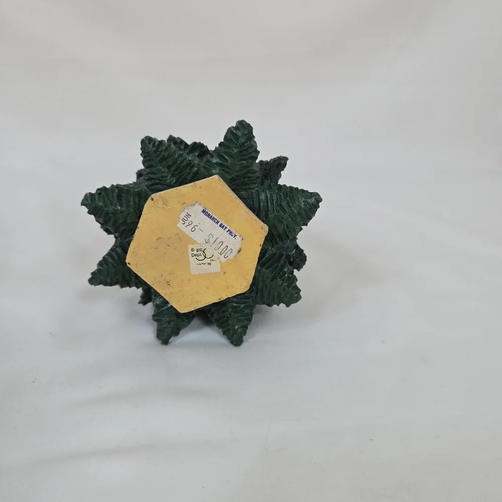 Dept 56 Santa Face Christmas Tree Resin Carved Evergreen Pine Retired 7 1/2